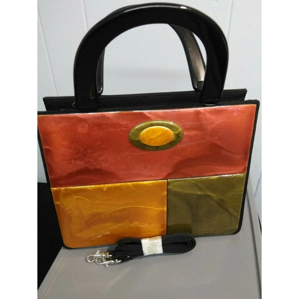 Angela Frascone Handbag Purse w. Removable Shoulder Strap - Picture 3 of 11